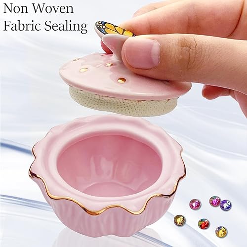 Vista 15 de Honey Joy Dappen - Plato para botella de monómero antivolatilización de porcelana líquida para uñas de cerámica (HJ-NAPB062-azul)