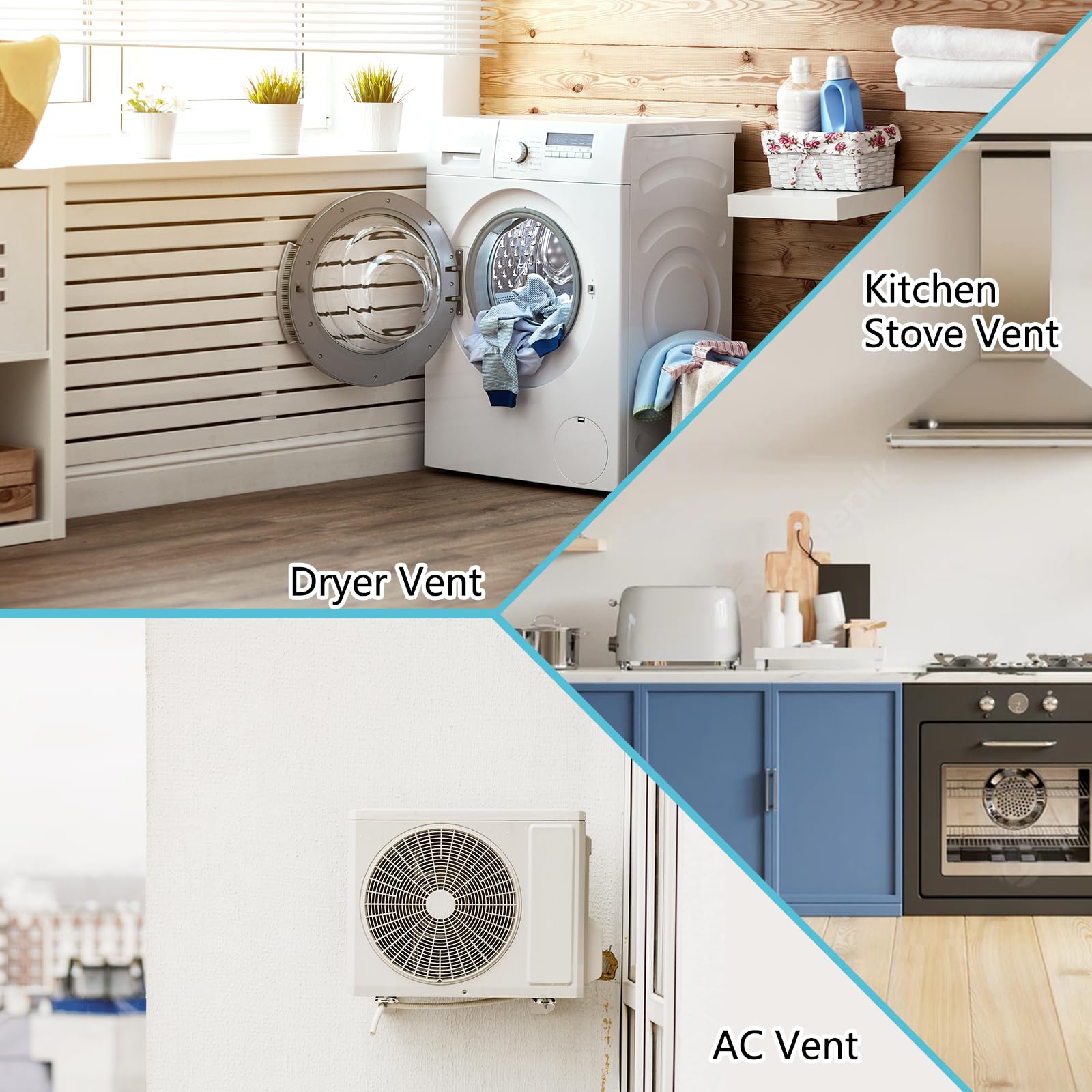 HG Power Grille Aeration 125mm Blanc – Clapet anti-retour & grille anti-insectes gros maillage, sortie murale métal Ø12.5 cm – Pour sèche-linge, cuisine, salle de bain, extérieur