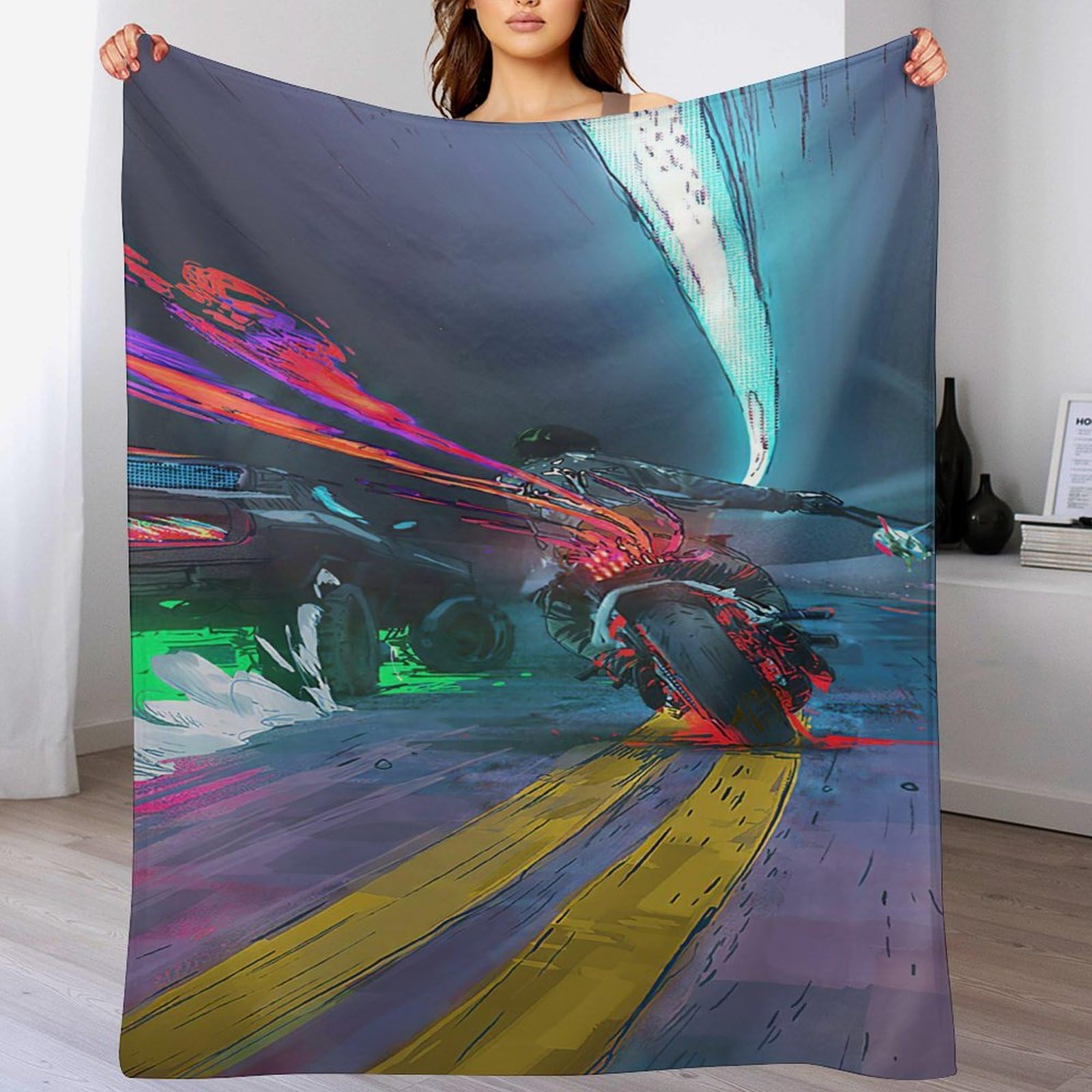 Couverture voiture de sport polaire pour camping, jardin et canapé