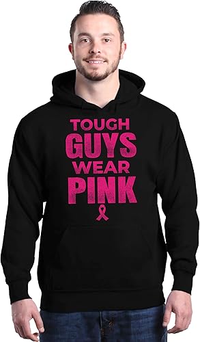 Miniatura 2 de shop4ever Tough Guys Wear Sudaderas rosas con capucha para concientizar sobre el cáncer de mama