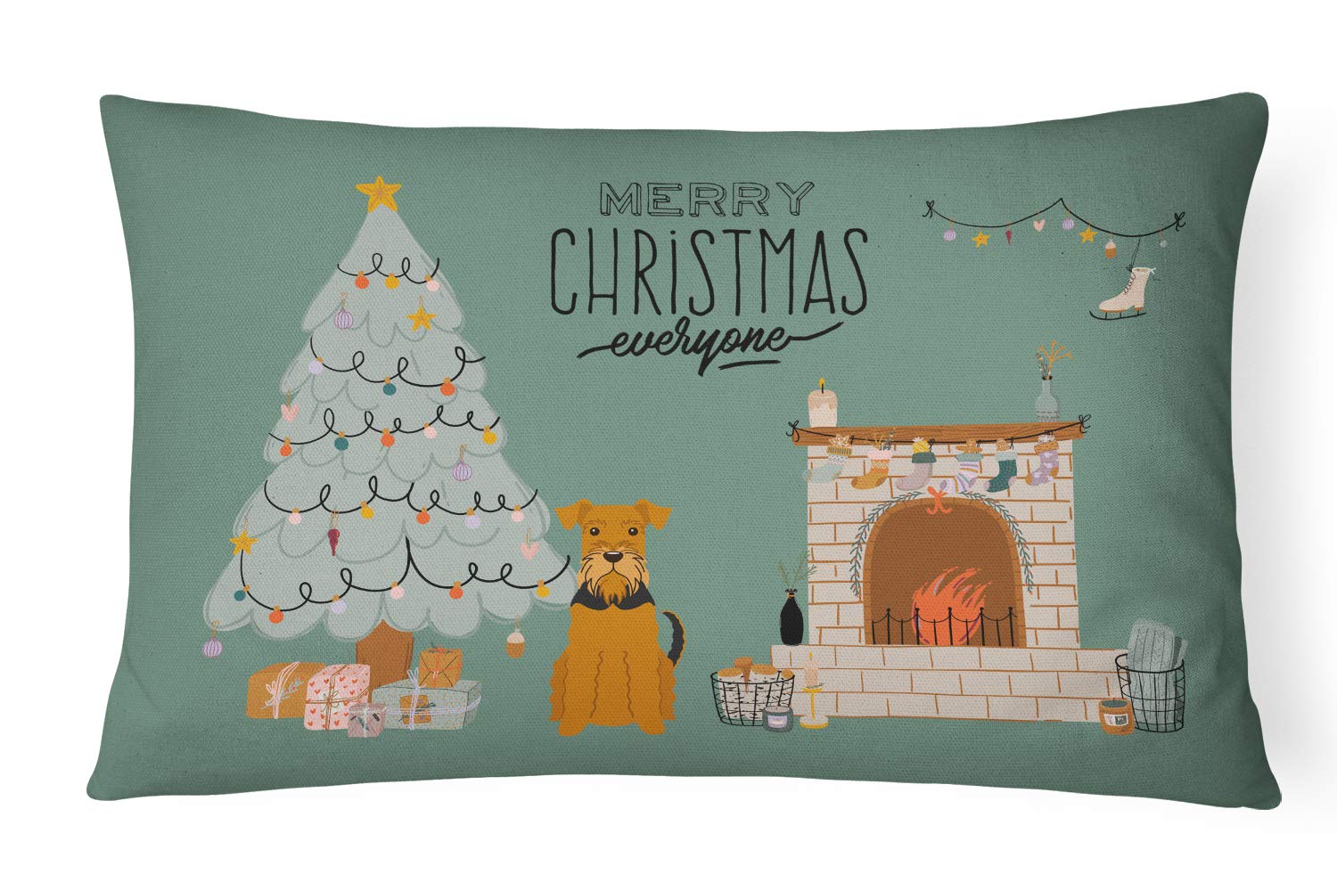 Coussin décoratif Airedale Caroline's Treasures CK7604PW1216 meuble patio toile