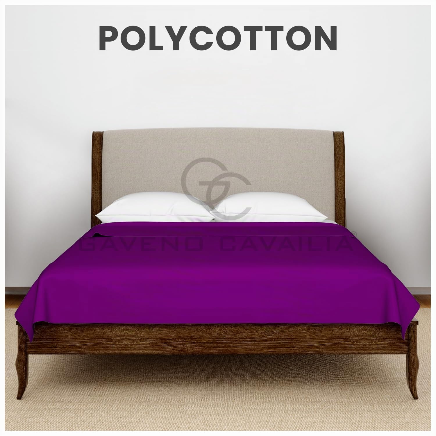 Bügelfreies Perkal-Bettlaken, King-Size-Bett, Polycotton, Anti-Falten, Hotel-Qualität, Luxus-Bettlaken, einfarbig, Beerenfarben