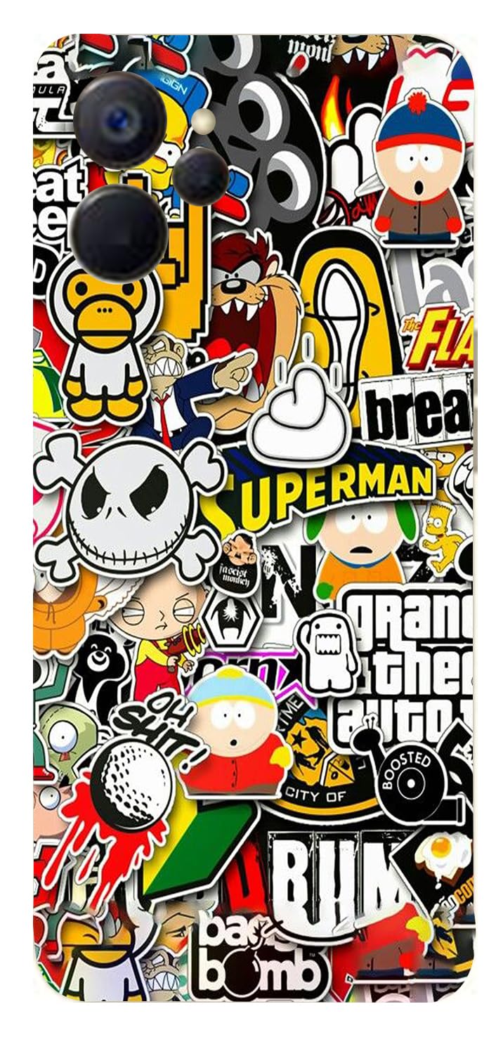 LAMHA Mobile Skin for 9i 5G Doodle Art Skin High Matte Finish