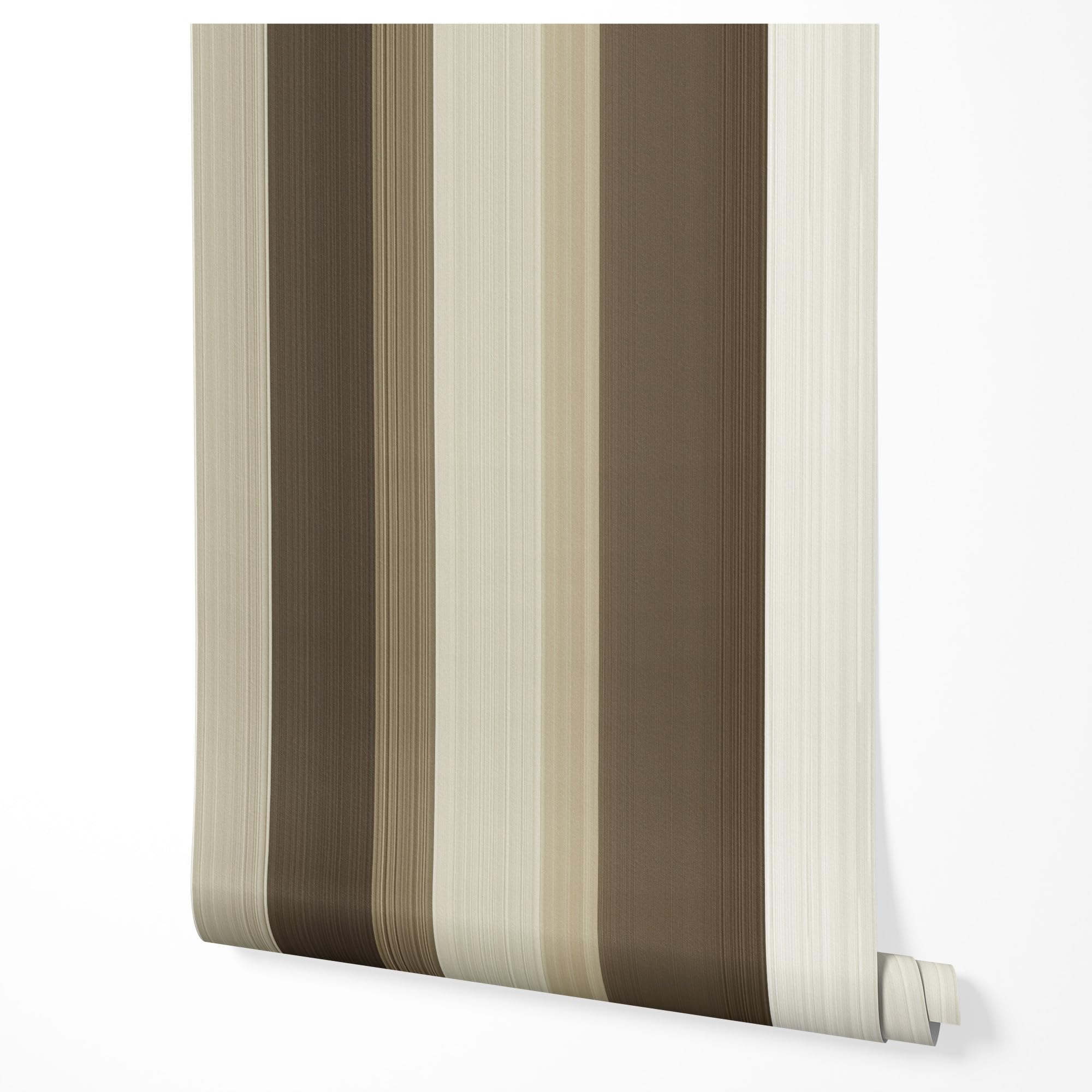 GP TONER Vliestapete Streifen Beige Braun Klassisch Modern Wohnzimmer Schlafzimmer Struktur Optik Abwaschbar UV-beständige Tapete 10m x 0,5m