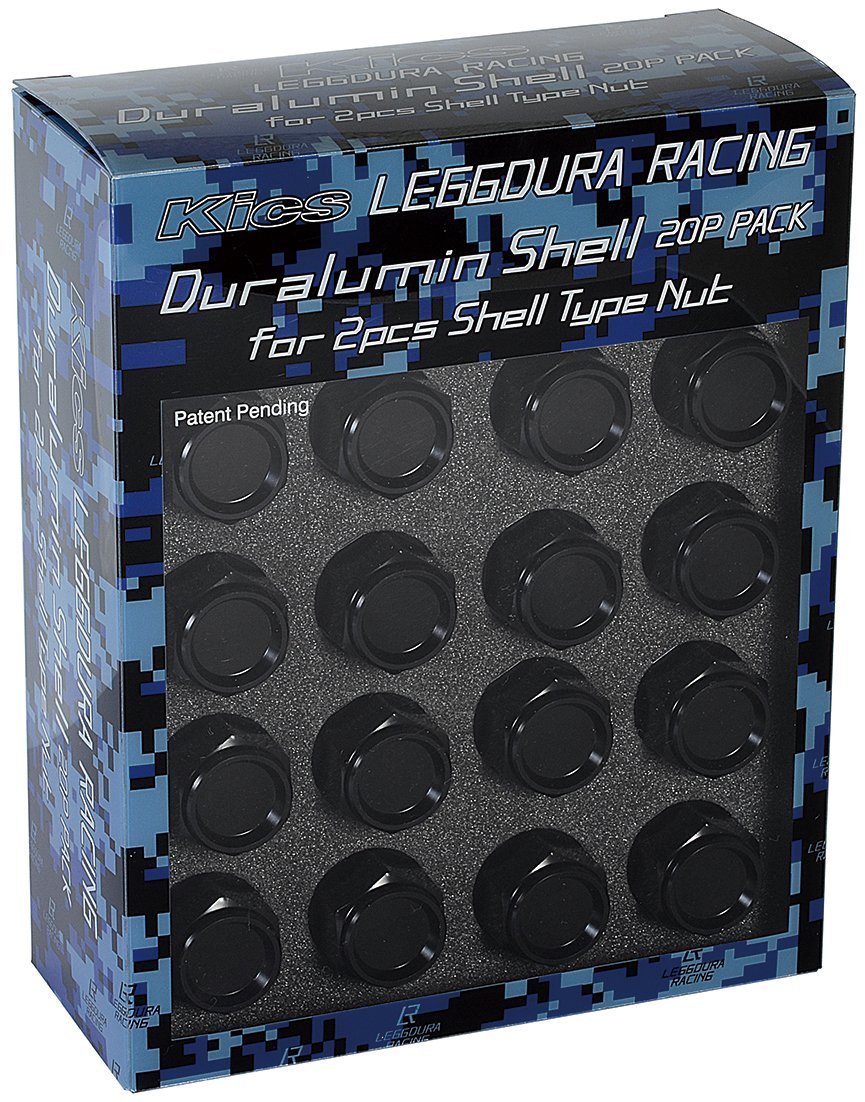 KYO-EI Industry LEGGDURA RACING Shell Type Lock & amp; Nut Set (CL35) Le Dieu La racing shell type nut (lock & nut set) M12 x P1.5 Black CL35-11K