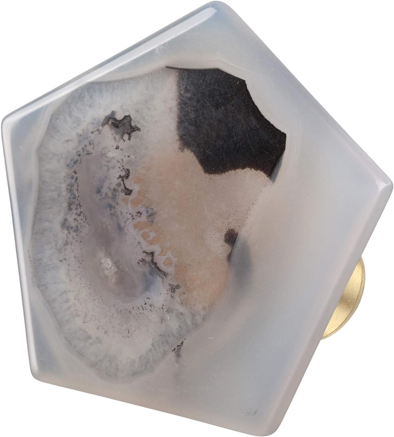 Amogeeli 4Pcs Crystal Agate Brass Cabinet Knobs with Screws, Decorative Pull Handles for Drawer Dresser