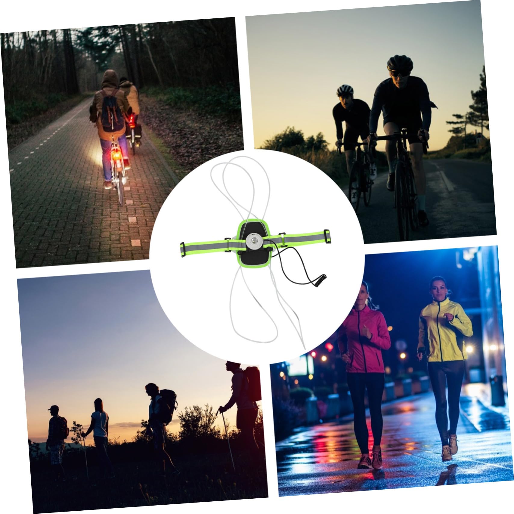 Kisangel Bandoulière D'Avertissement LED Accessoires Abs La Nuit 4 Pièces