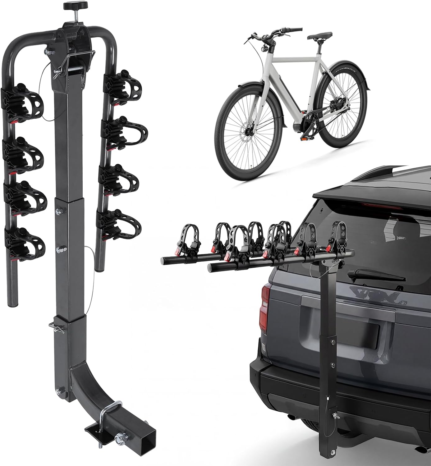 4 Bike Bicycle Rack Carrier for Cars Trucks SUVs Hitch image 2