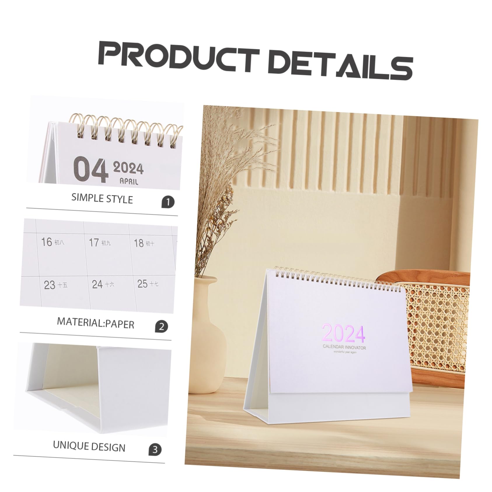 Lurrose 5stücke Tischkalender Mit Spiralbindung Modernes Design Für Schreibtisch Und Büro Dekorativer Tischkalender Oder Praktischer Jahreskalender Als Zur Neujahrszeit