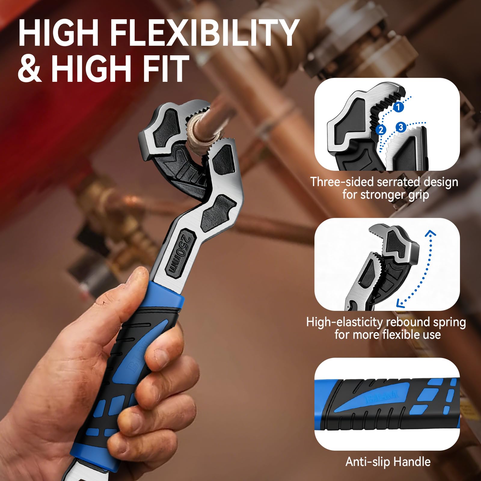 DISEN Adjustable Pipe Wrenches - 4-Piece Set -5 DISEN Adjustable Pipe Wrenches - 4-Piece Set -5