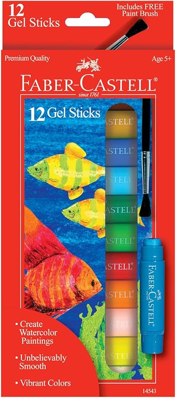 Gel Sticks - 12 Twistable Watercolor Crayons for Kids with Brush - Watercolors for Kids