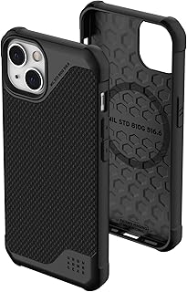 Urban Armor Gear Metropolis LT Custodia compatibile con Apple iPhone 13 Protezione standard militare contro le cadute Compatibile con la ricarica wireless Qi Resistente agli urti kevlar nero