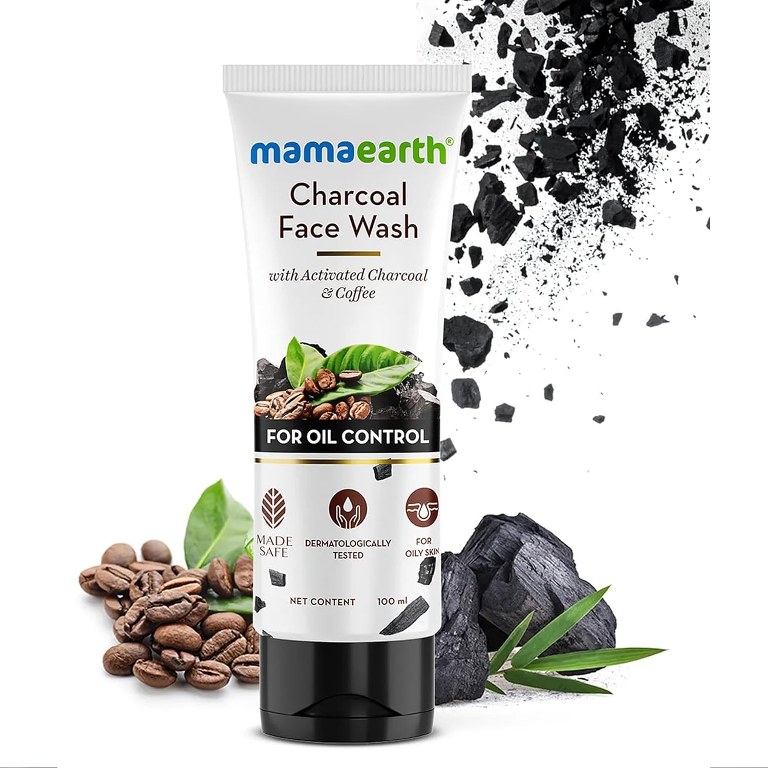 Mamaearth Charcoal Face Wash with Activated Charcoal & Coffee for Oil Control (100ml) - Image 2