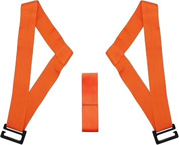 Forearm Forklift Sash-N-Go MOVING BELTS for 2 people, shoulder lifting and moving system for furniture, appliances and mattresses, for up to 800 lb, orange