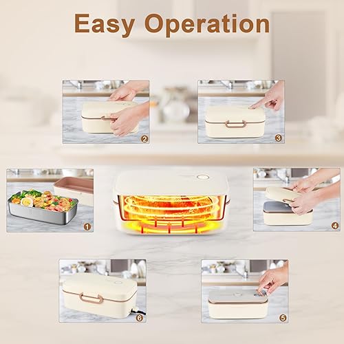 Miniatura 3 de Lonchera eléctrica al vacío, calentador de alimentos portátil equipado con conservación al vacío para hombres y mujeres adultos, capacidad de 1