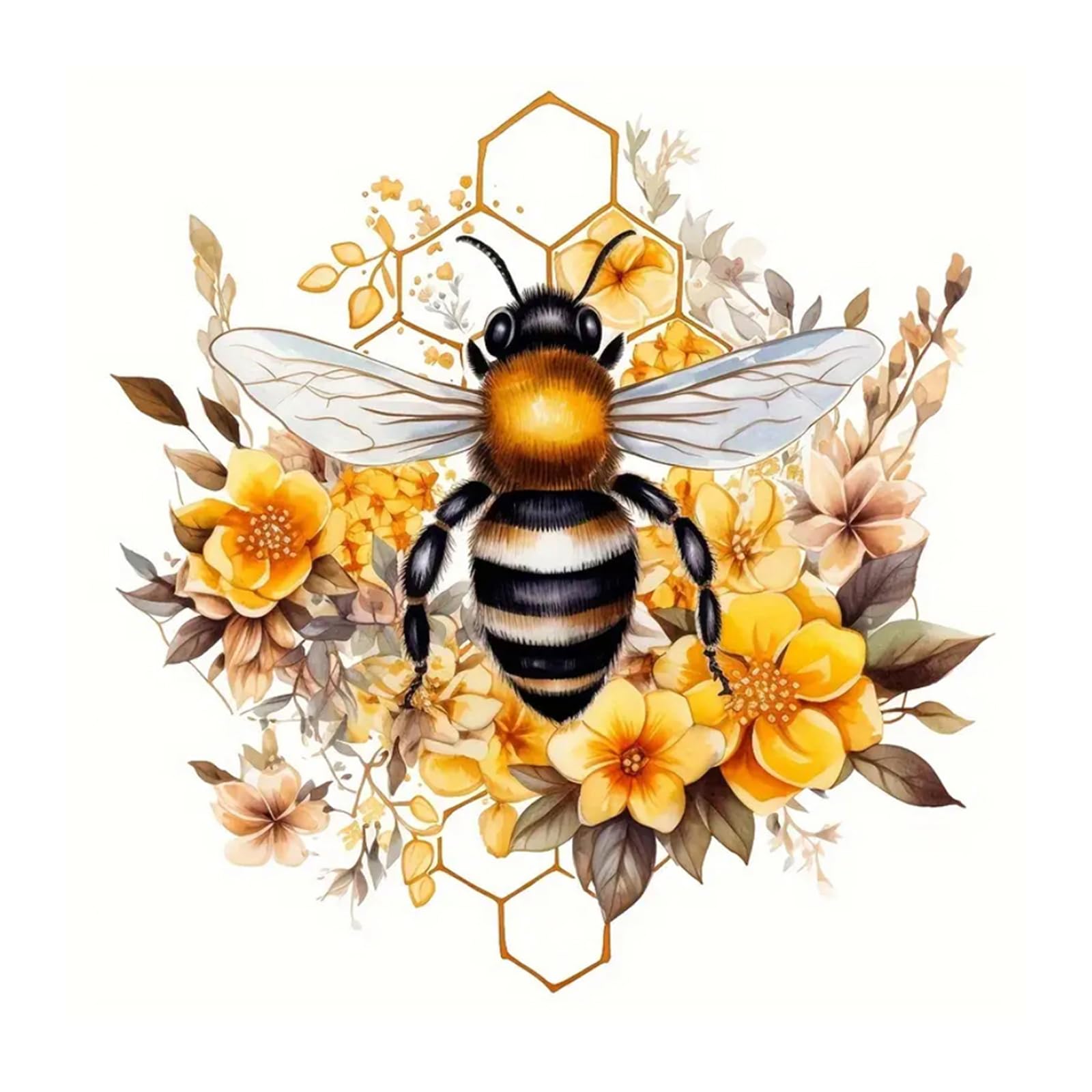 SJUTOUCI Diamond Art Painting Kits for Adults,Bee Diamond Art Kits for Beginners 5D DIY Flower Diamond Dot Bead Art,Full Round Drill Stone Art Craft Wall Decor-image-44