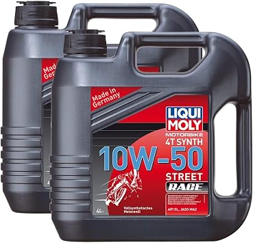 2x LIQUI MOLY 1686 Motorbike 4T Synth MotorradSport Street Race 10W-50 4L