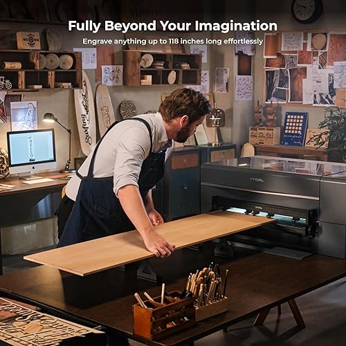 Miniatura 2 de xTool Alimentador automático para cortador láser xTool P2 55W Co2, socio para grabado y corte automático con precisión en áreas más grandes de hasta