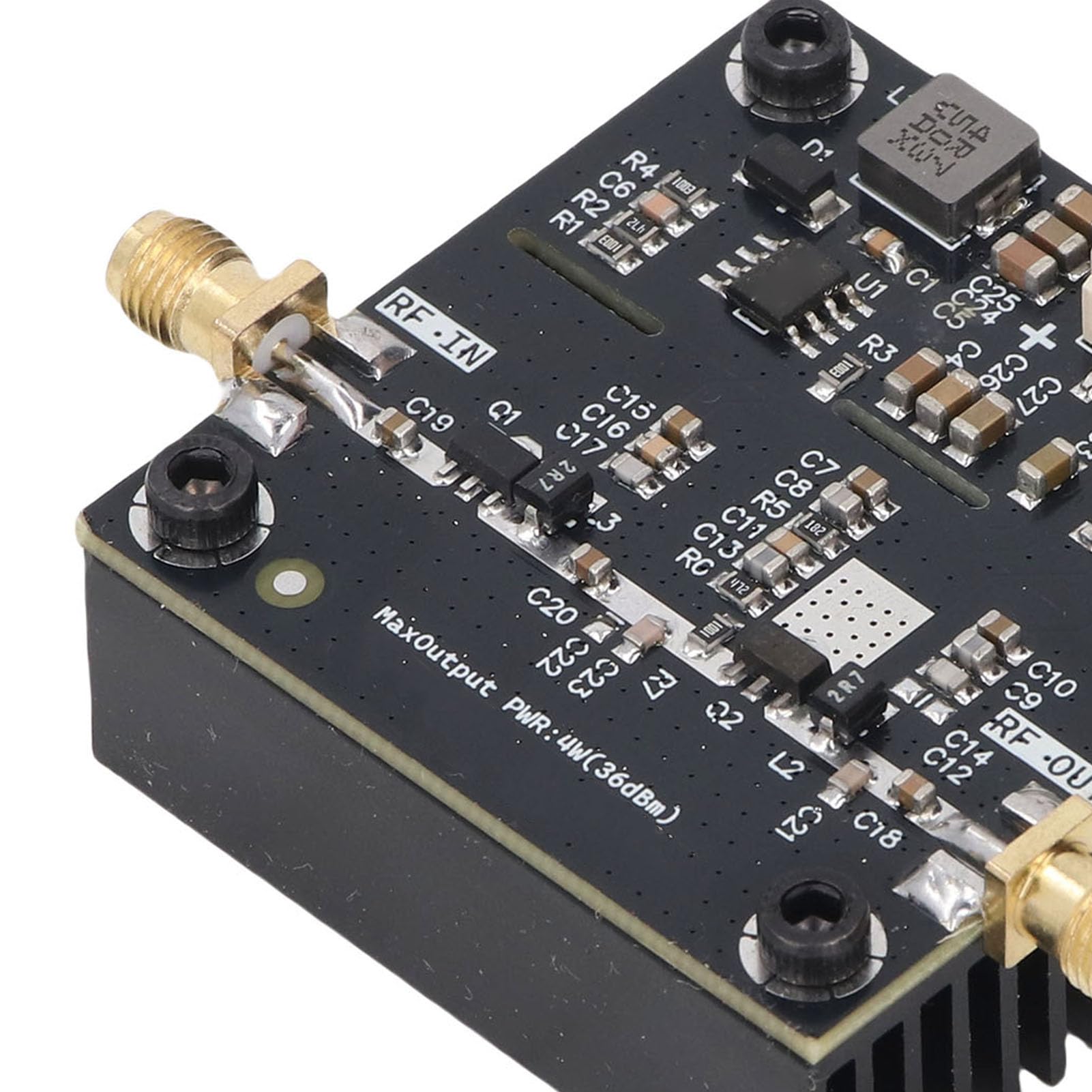 Tonysa Modulo Amplificatore di Potenza RF VHF UHF 0.5-800MHz Scheda Amplificatore di Potenza a Radiofrequenza 35-37dBm Guadagno 40dB per Trasmettitore FM HF