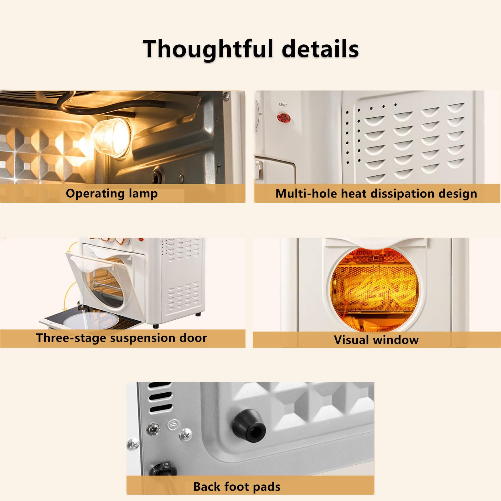 Forno Multifunzione Domestica, Forno a frigorifera elettrica da 18 Litri da 1200 W. Fryer elettrica con 3 manopola Meccanica, Combinazione di Forno tostapane a frigo
