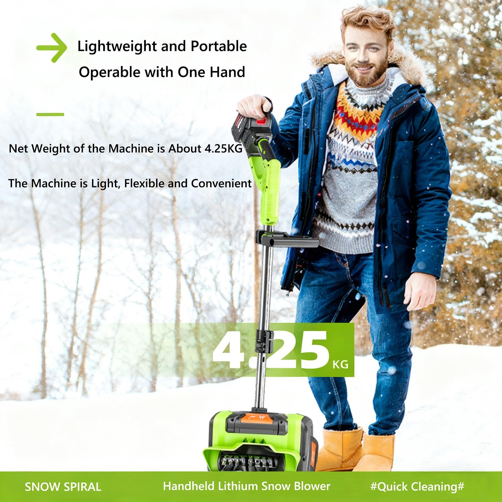 Spazzaneve Senza Filo 2x20V,Spazzaneve Elettrico Brushless 1200W,Larghezza di Spazzata di 30.48cm(12 Pollici),Pala da Neve con Troncone Regolabile,Per Viali/Terrasse(1x20V)