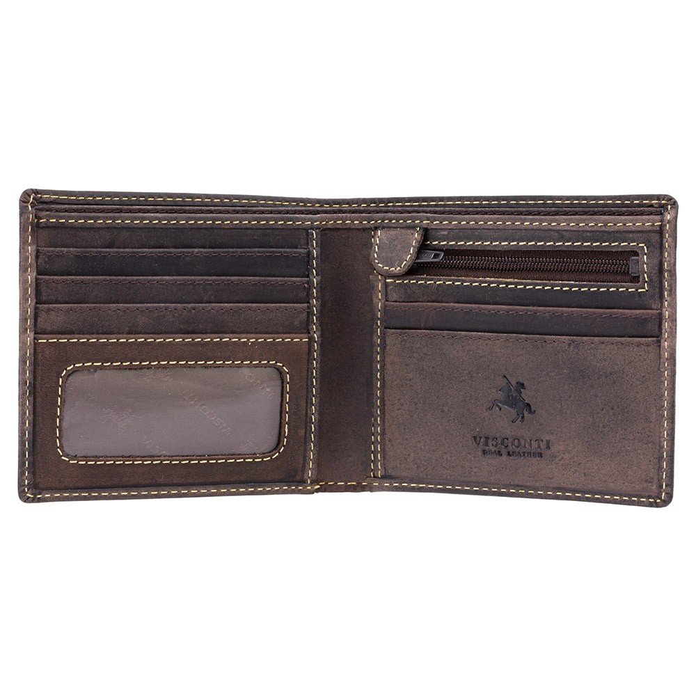 Luchiano ViscontiVisconti Hunter Leather Wallet Shield 707 RFID Protection (Oil Brown)