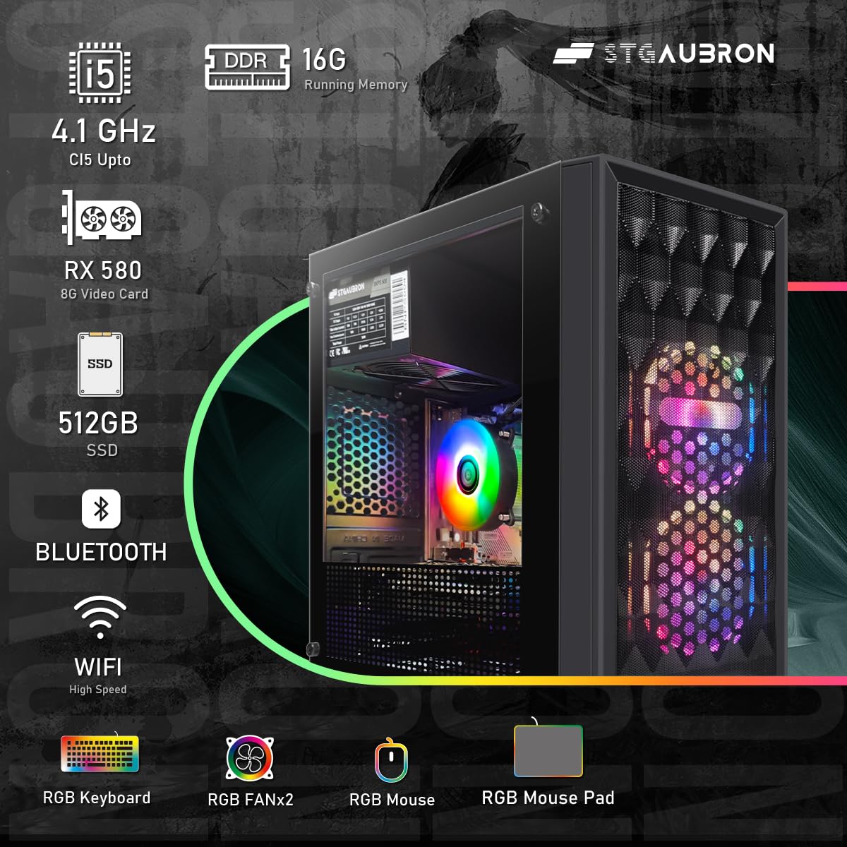 Amazon.com: STGAubron Gaming Desktop, Radeon RX 580 8G GDDR5 