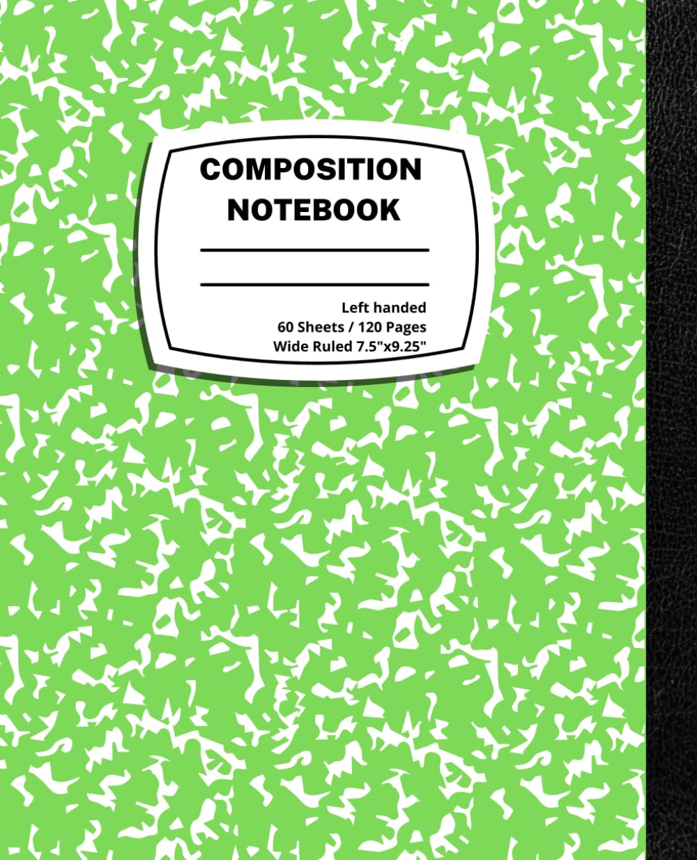 Wide Ruled Composition Notebook, Left Handed: Soft Cover Grass Green Marble Composition Notebook, Notebook/Journal for Left-Handed Writers 7.5 x 9.25 (Gift for Lefties) (Japanese Edition)