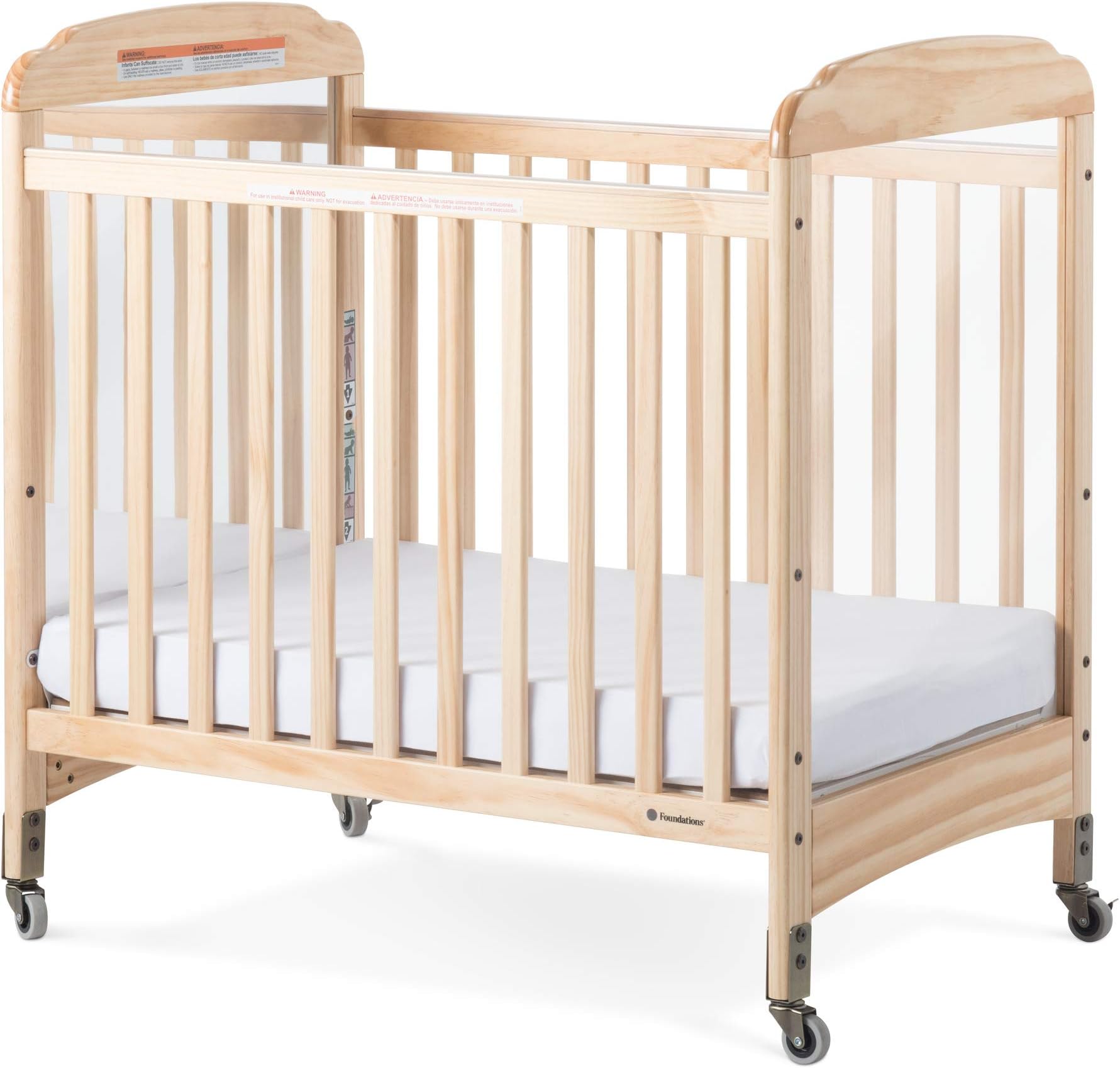 Foundations Serenity Compact Daycare Crib, Fixed Side