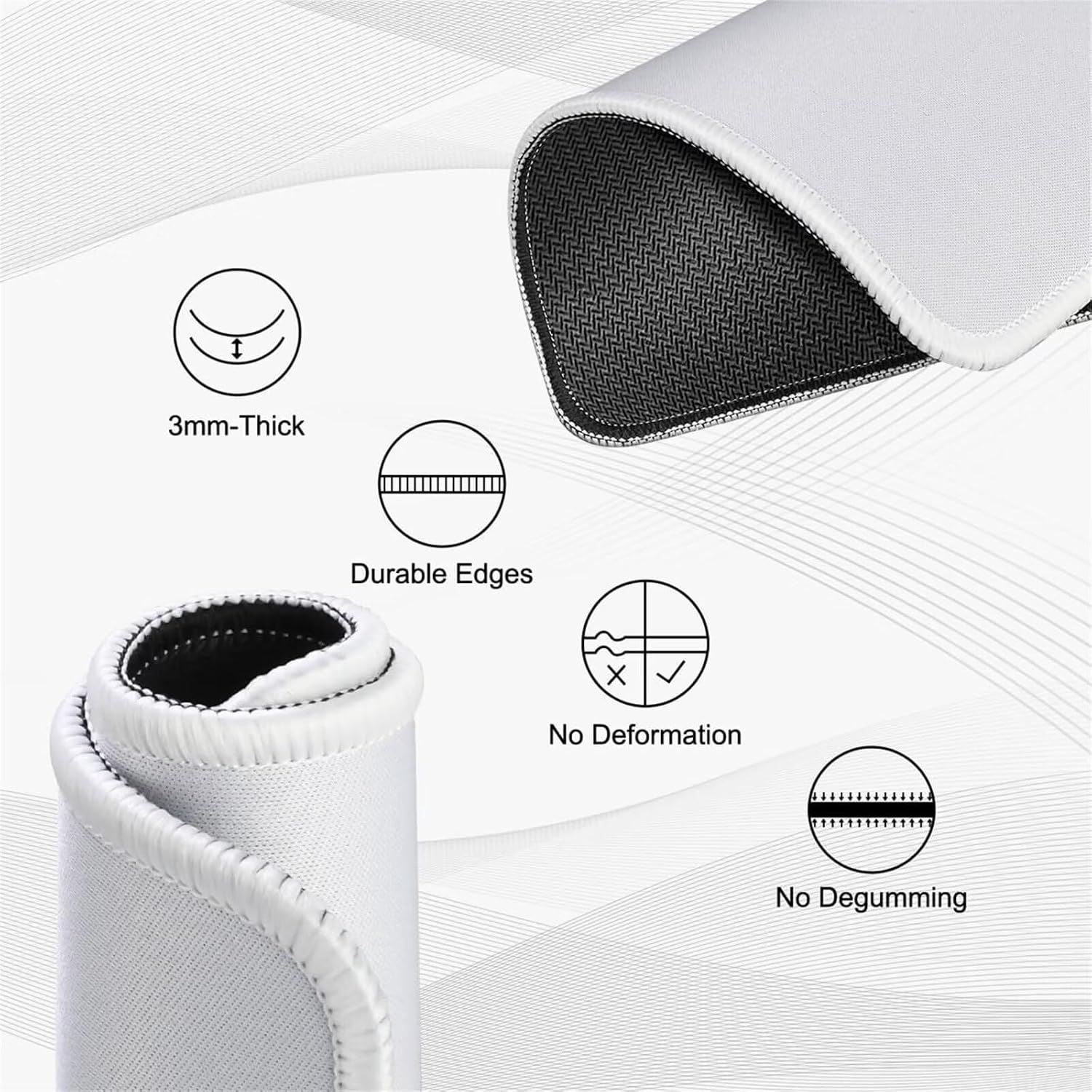 Gaming Mouse Pad Yellow, Large Mouse Mat XXL 19.69 x 9.84 in, Animal Mousepad Desk Mat with Non-Slip Rubber Base, Water-Resistant Surface Mousemat, Stitched Edges Desk Pad for Office & Home XF-64 image 5
