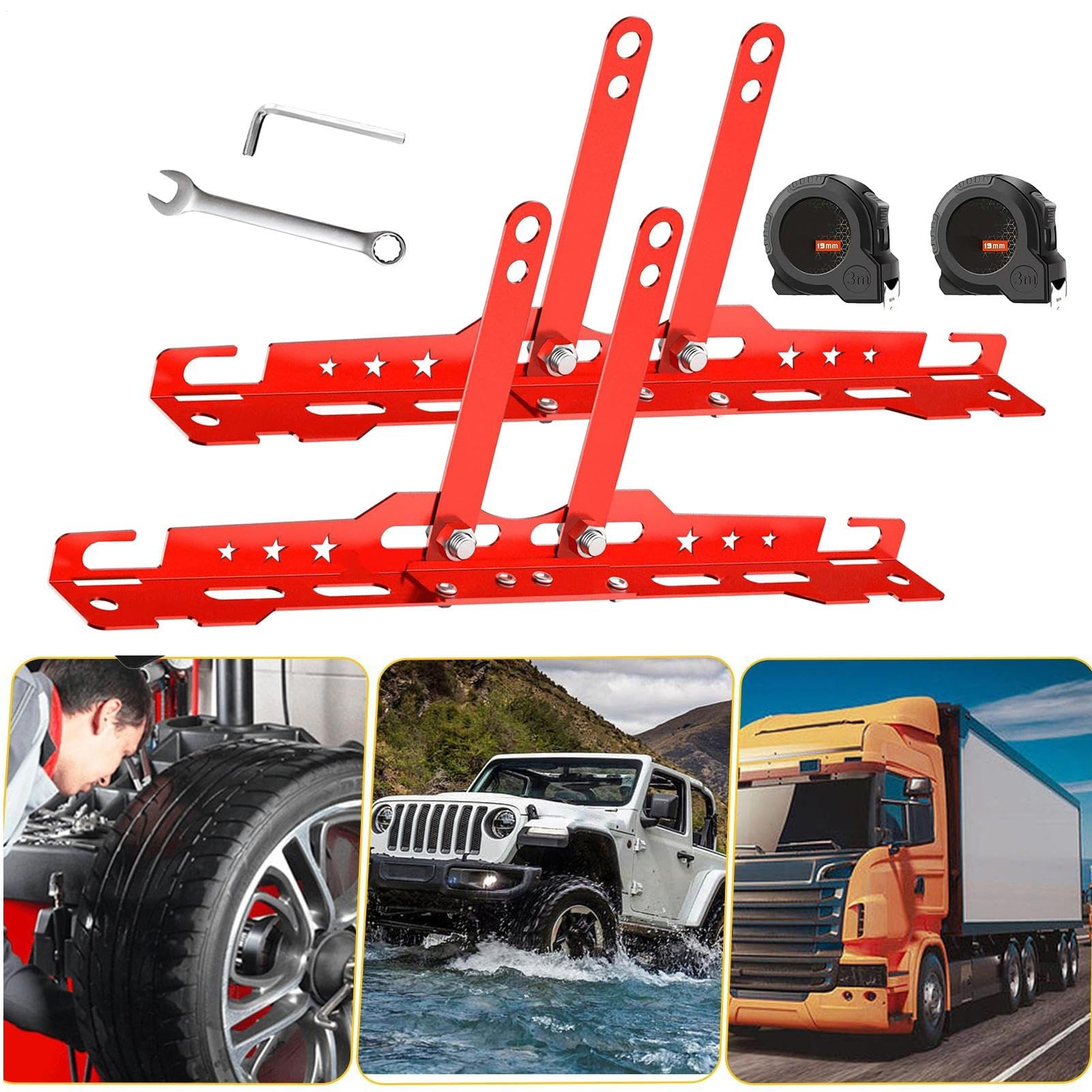 Kit De Parallélisme - Plaques de Parallélisme Renforcées,Accessoire pour pneus et roues de voiture camion moto vélo et atelier à domicile