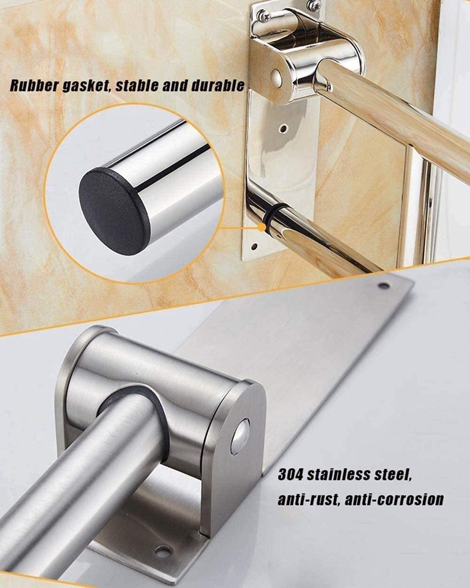 Maniglie per Doccia, ausili per WC, corrimano di Sicurezza Senza Barriere in Bagno, Barre di Supporto di Sicurezza, tiranti di Supporto Antiscivolo per disabili, Adatto per Hotel, corridoi,