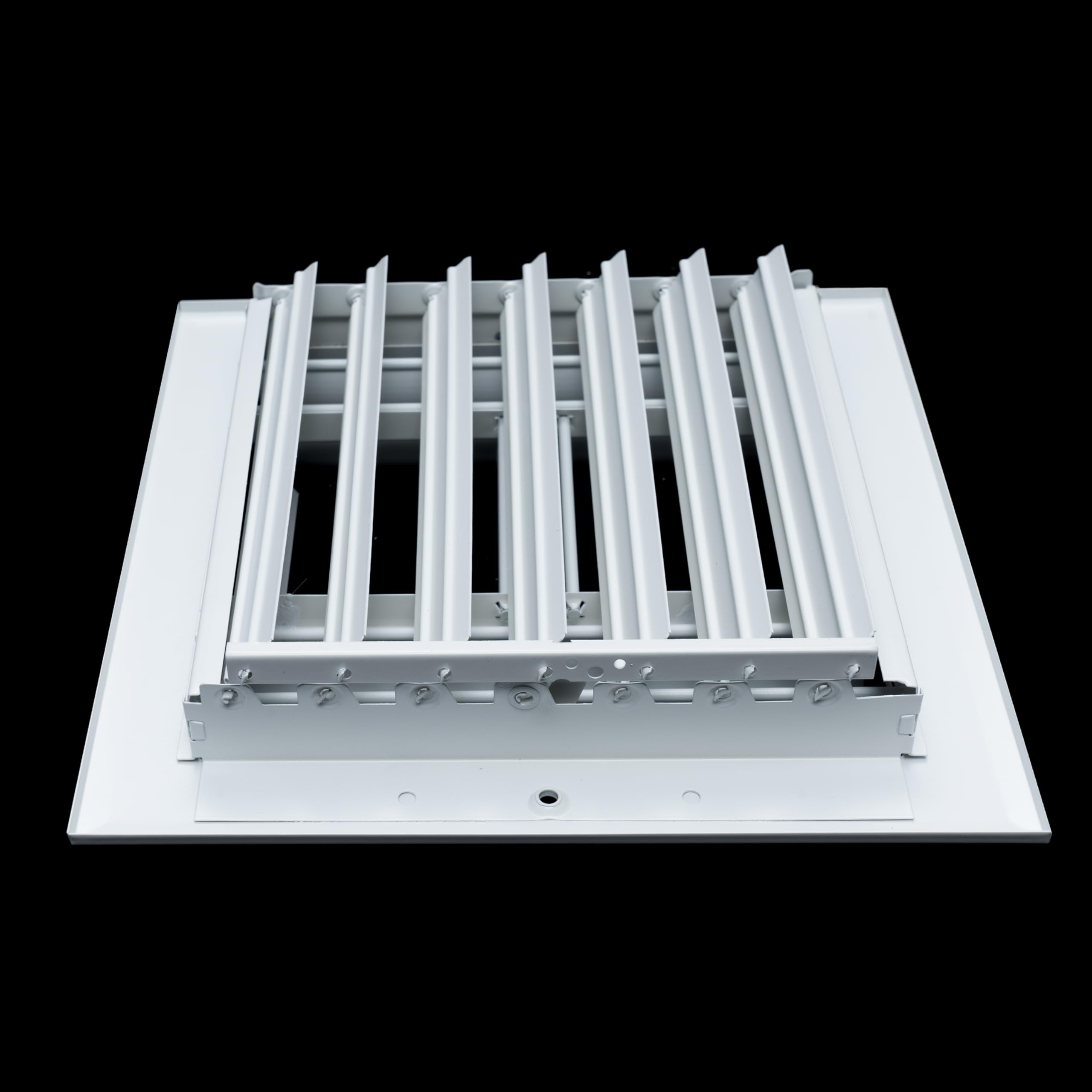 Handua 25,4 x 15,2 cm (l x H) [ouverture du conduit] Grille d'alimentation en air réglable en aluminium sur 3 voies | Grille d'aération pour paroi latérale et plafond | Blanc | Dimensions extérieures