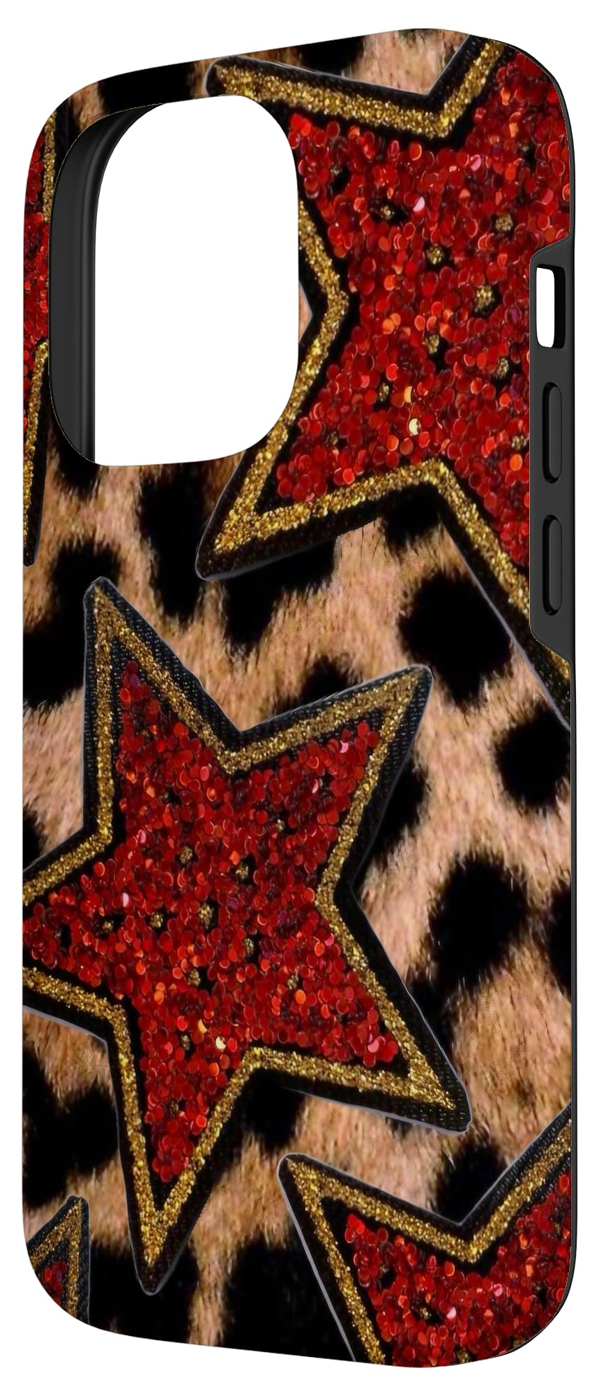 Cheetah print Y2K Star Case for iPhone 14 Pro, Red - Image 2