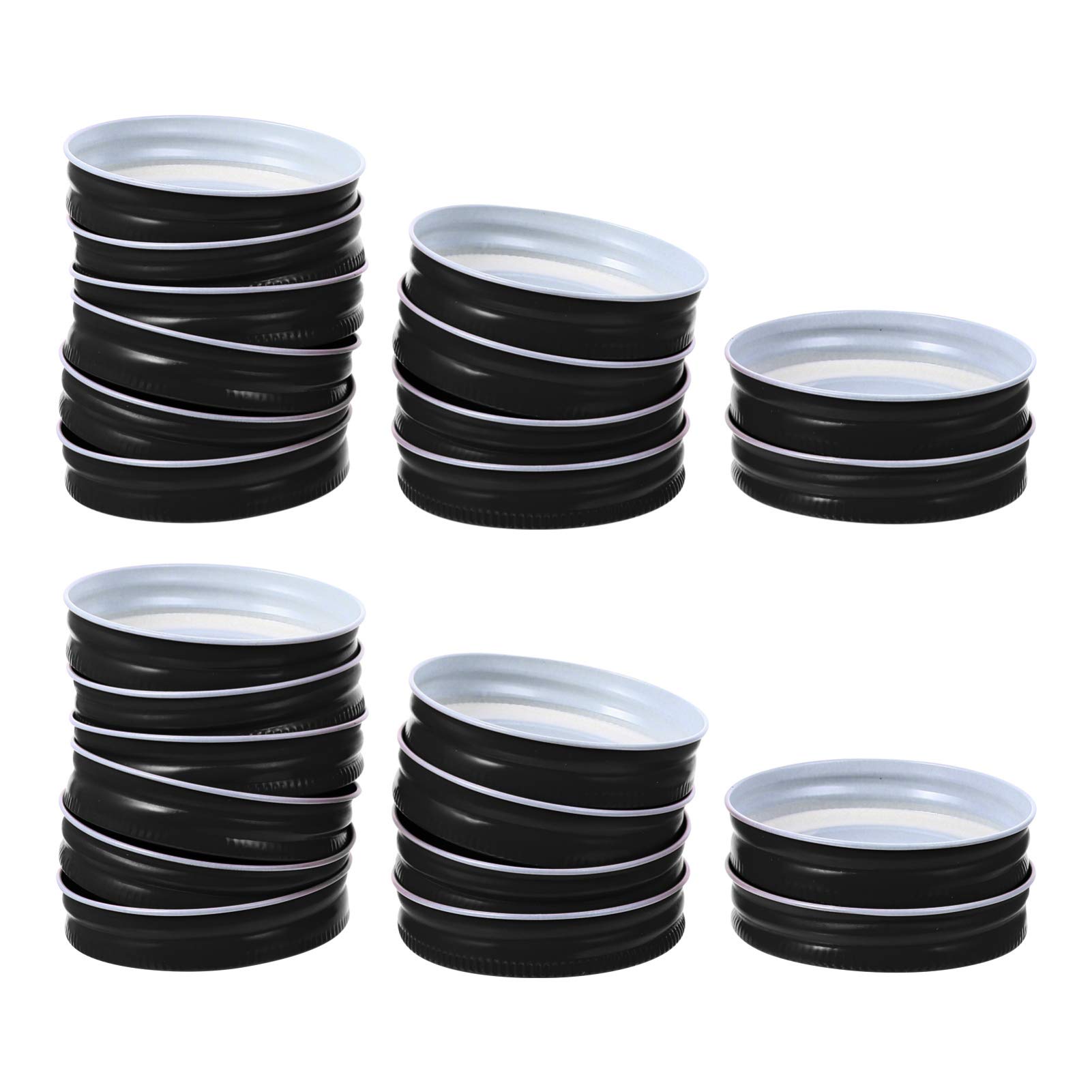 Cabilock 12pcs Wide Mouth Mason Jar Lids Wide Mouth Ball Jar Lids Canning Lids Leak- Canning Jar Caps Stainless Steel Mason Jar Top Cover Black