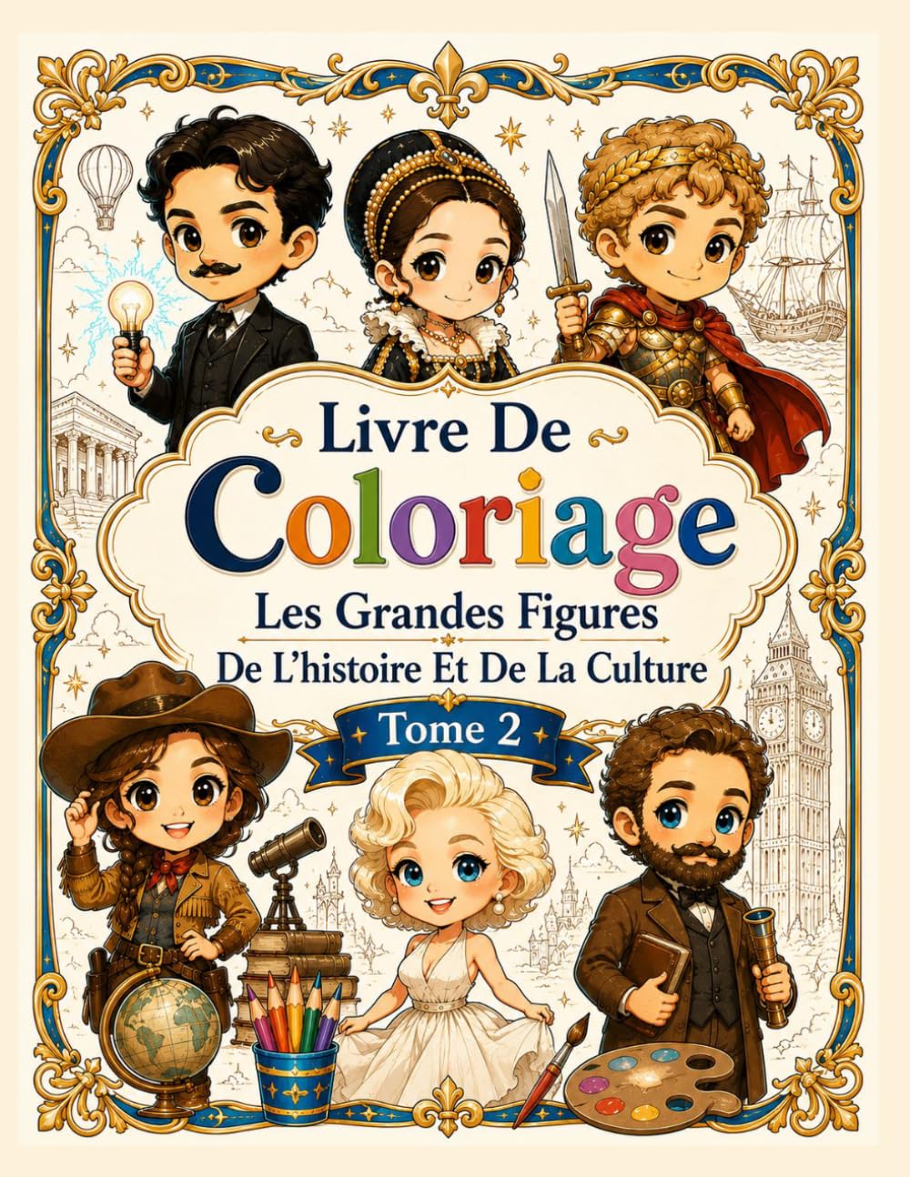 Livre De Coloriage: Les Grandes Figures De L'histoire Et De La Culture - Tome 2