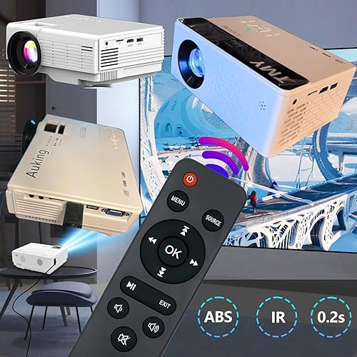 Miniatura 3 de Control remoto de repuesto para mini proyector, compatible con TMY V08, AuKing M8-F, NISOO M10, PANSEBA HI-04 Mini proyector (1 unidad)