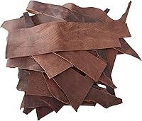 Vista 1 de Leather Scraps, About 2mm Thick Genuine Cowhide Scraps, Leather Scraps for Crafts, Leather Scrap for tools/crafts/DIV, Vintage Brown (1 Lbs)