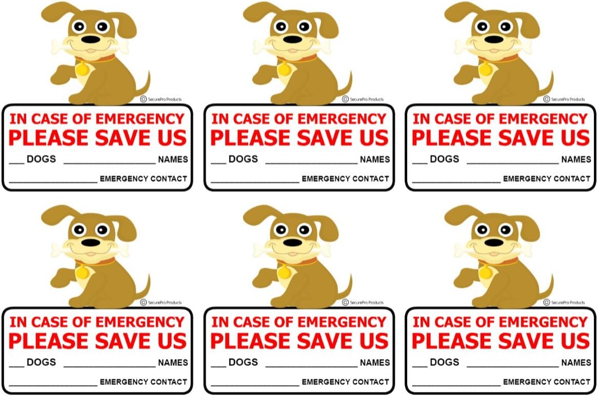 Amazon.com : SecurePro Products - 6 Dog Pet Rescue Window Door Sticker ...