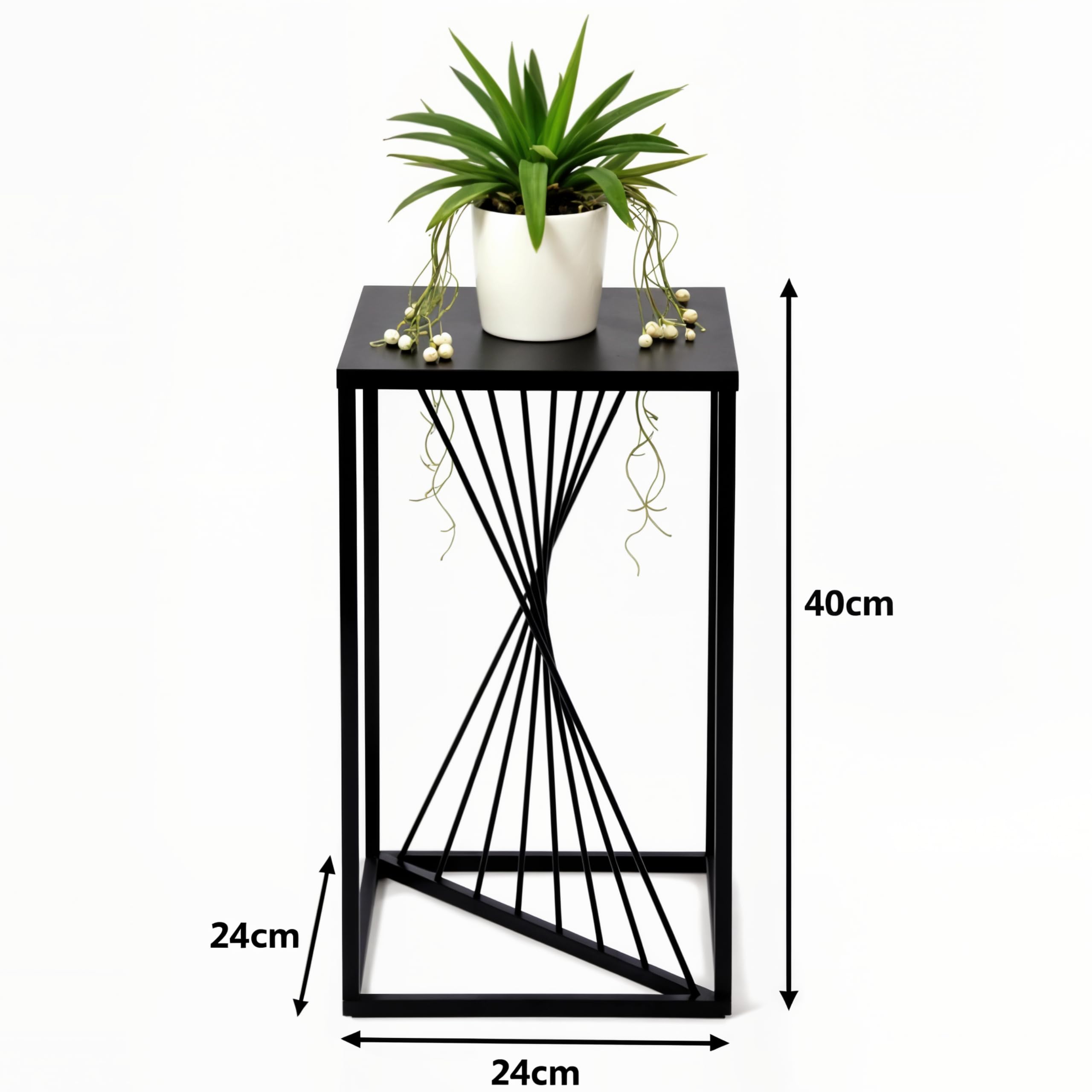 CASIMR Support à 2 étages En Métal Pour Pots De Fleurs D'intérieur Et D