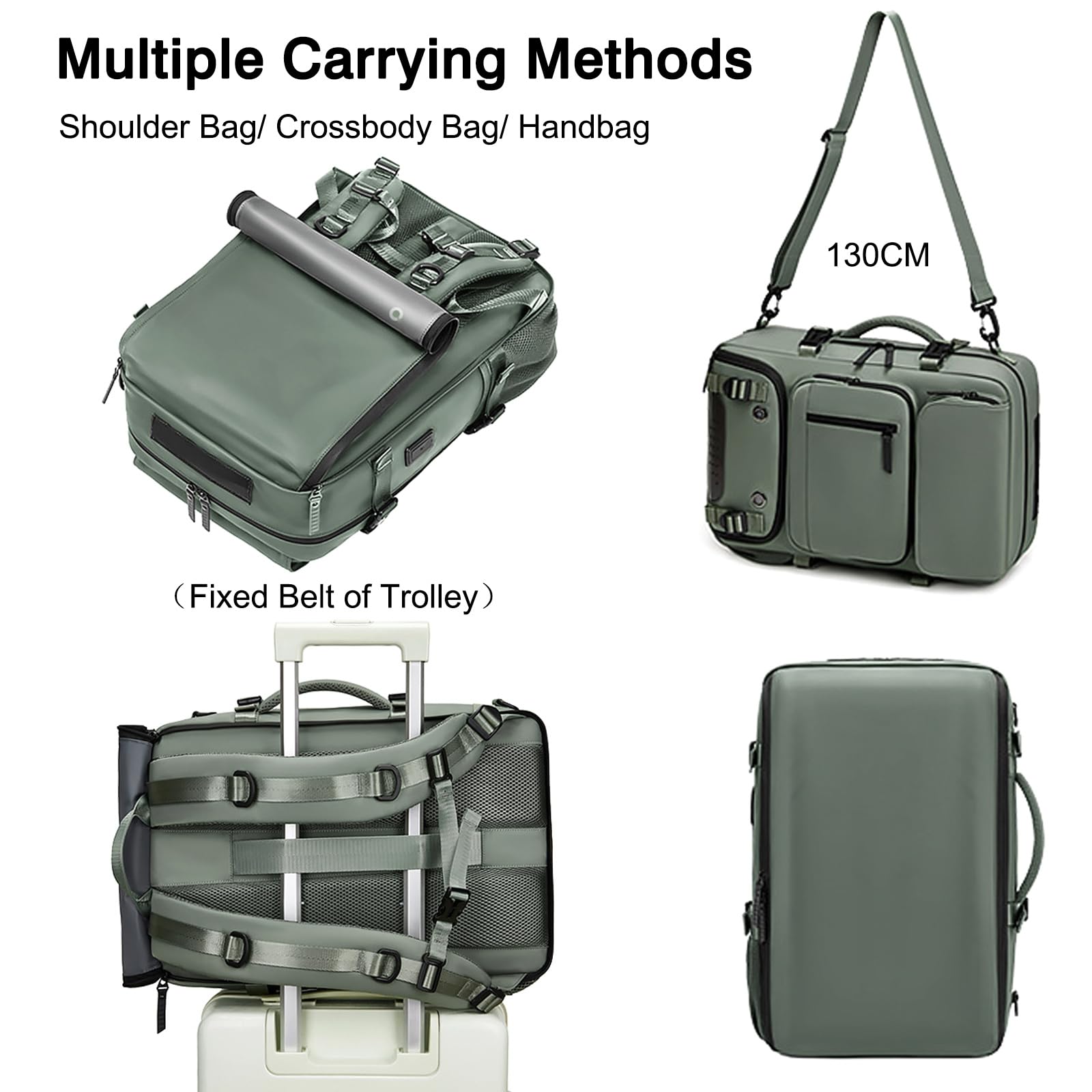 FANDARE Antivol Serviettes Sac à Dos Ordinateur Portable Femme Homme Sac à bandoulière Sac à Dos Rolltop Sac a Dos Voyage avec USB sac à main avec compartiment à chaussures Cartable