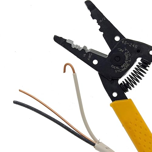 Miniatura 8 de IDEAL Electrical 45-248 142 NM T-Stripper - 214 AWG, pelacables con agujeros de bucle, nariz de alicate, apertura automática con resorte