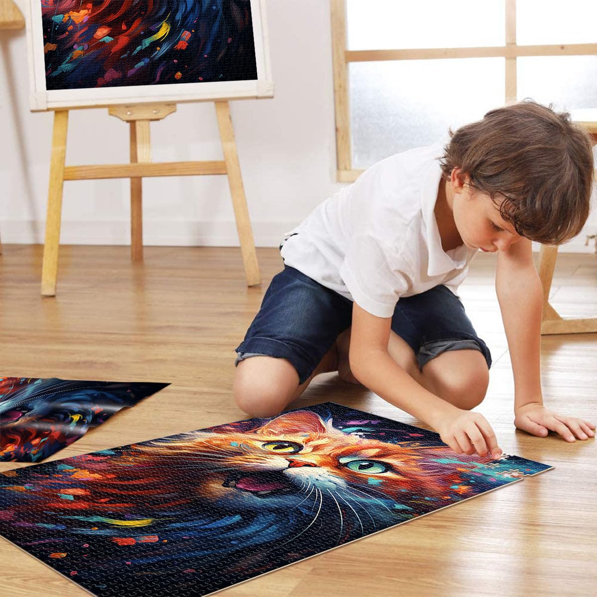 Puzzle para adultos, gatos lindos, rompecabezas de 2000 piezas, juegos educativos, 27,56 x 39,37 pulgadas, rompecabezas de mapa gris para adultos y familias, juguete educativo