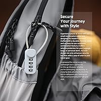 Vista 3 de Candado de combinación pequeña, candados de cable con combinación, candados para casillero, cerradura de cable combinada para equipaje, maleta