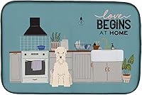 Vista 90 de Caroline's Treasures CK7824DDM - Tapete absorbente para secado de platos con diseño de bulldog inglés, rojo y blanco, para encimera de cocina, 14 x