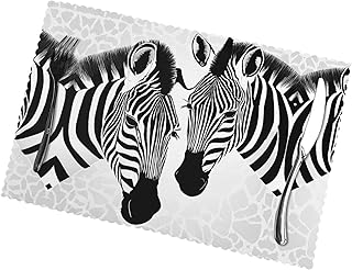 (Abstract Animal Zebra) Set of 6 Placemat, Holiday Banquet Kitchen Table Decoration Flower Mats, Waterproof, Easy to Clean, 12 X 18 Inches