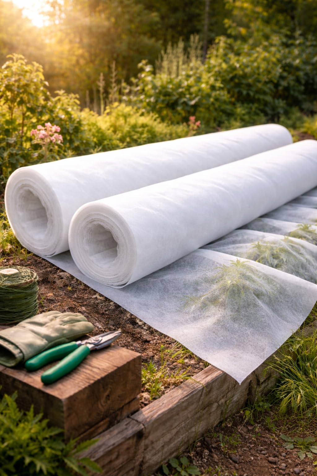 Muddy Hands Pack of 2 Plant Frost Fleece Rolls 1m x 24m - 17gsm Winter Garden Protection Fabric, Breathable & Reusable Crop Cover for Plants, Shrubs & Vegetables