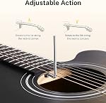 Donner 40 Inch Débutant Acoustic Guitar Cutaway Acustica Guitarra Bundle Kit avec prises en ligne gratuite Sac de leçon Tuner Capo Strap Mini Jumbo pour adulte Voyage Adolescent main droite noir brun DAJ-110CD