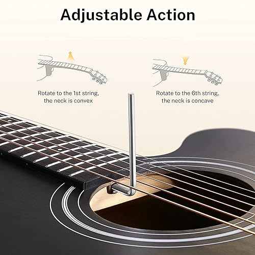 Vista 12 de Donner- Paquete de guitarra acústica Dreadnought de 36”, kit de guitarra para principiantes tamaño 3/4