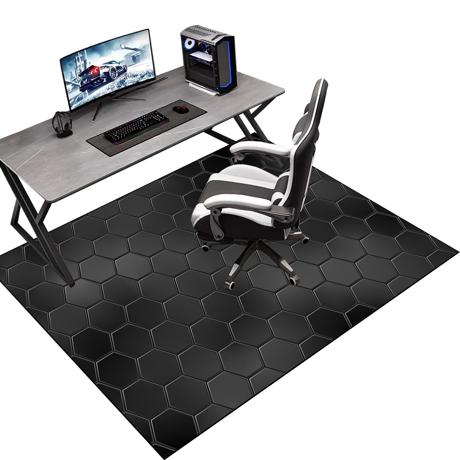 Computer Gaming Chair Mat | Office Chair Mat for Hard Floor | Desk Chair Mat | Floor Protector Mat | Carpet Protector Chair Mat for Office Home Hardwood Laminate Floor Rolling Chair 160 x 200 cm
